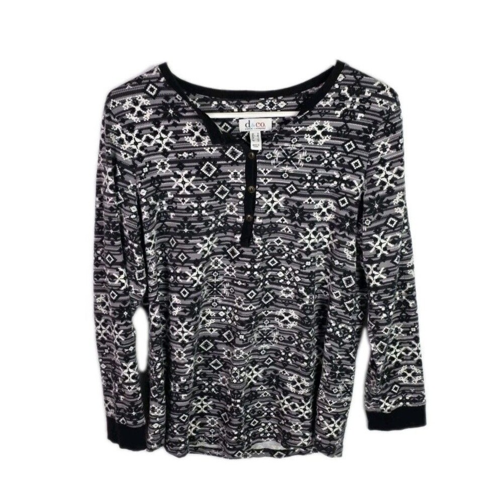 Denim & Co Women's Small Multicolored Long Sleeve Shirt